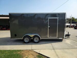7×16 Charcoal V-Nose Enclosed Storage Trailer (2) 3,500lb Axles - Image 10