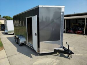 7×16 Charcoal V-Nose Enclosed Storage Trailer (2) 3,500lb Axles - Image 7