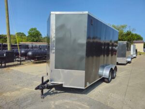 7′ x 14′ Charcoal Gray Enclosed Trailer 8ft Interior (2) 3500 lb Axles - Image 3