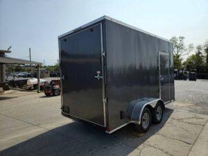 7′ x 14′ Charcoal Gray Enclosed Trailer 8ft Interior (2) 3500 lb Axles - Image 8