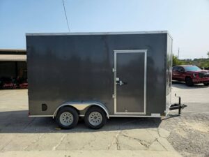 7′ x 14′ Charcoal Gray Enclosed Trailer 8ft Interior (2) 3500 lb Axles - Image 9