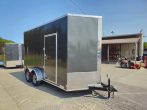 7′ x 14′ Charcoal Gray Enclosed Trailer 8ft Interior (2) 3500 lb Axles - Image 4