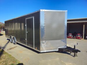 Enclosed Trailer 8.5′ X 24′ Tandem Axle Charcoal Grey 7′ Interior Motorcycle Car Hauler - Image 7