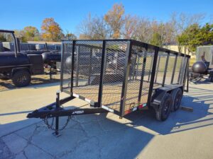 6.4′ X 12′ Straight Deck Tandem Utility Trailer 4ft Mesh Sides (2) 3,500lb Axles - Image 2