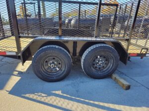 6.4′ X 12′ Straight Deck Tandem Utility Trailer 4ft Mesh Sides (2) 3,500lb Axles - Image 4