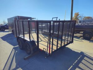 6.4′ X 12′ Straight Deck Tandem Utility Trailer 4ft Mesh Sides (2) 3,500lb Axles - Image 5