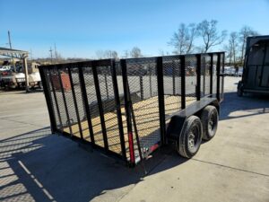 6.4′ X 12′ Straight Deck Tandem Utility Trailer 4ft Mesh Sides (2) 3,500lb Axles - Image 7