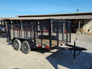 6.4′ X 12′ Straight Deck Tandem Utility Trailer 4ft Mesh Sides (2) 3,500lb Axles - Image 9