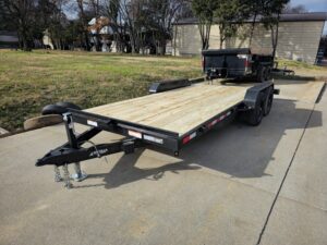 7′ X 18′ Wood Deck Car Hauler WIth Removable Fender 5,200 lb Axles - Image 3