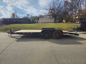 7′ X 18′ Wood Deck Car Hauler WIth Removable Fender 5,200 lb Axles - Image 4