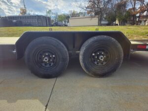 7′ X 18′ Wood Deck Car Hauler WIth Removable Fender 5,200 lb Axles - Image 5