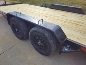 7′ X 18′ Wood Deck Car Hauler WIth Removable Fender 5,200 lb Axles - Image 6