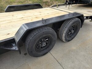 7′ X 18′ Wood Deck Car Hauler WIth Removable Fender 5,200 lb Axles - Image 7