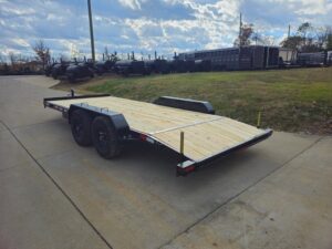 7′ X 18′ Wood Deck Car Hauler WIth Removable Fender 5,200 lb Axles - Image 8