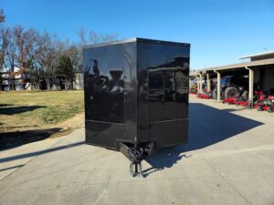 8.5×28 V-Nose Enclosed Trailer Black Out and Escape Door (2) 5,200lb Axles - Image 2