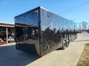 8.5×28 V-Nose Enclosed Trailer Black Out and Escape Door (2) 5,200lb Axles - Image 4