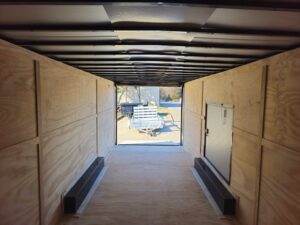 8.5×28 V-Nose Enclosed Trailer Black Out and Escape Door (2) 5,200lb Axles - Image 25
