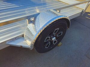 6.4’x12′ Aluminum Utility Trailer With Gate Aluminum Wheels 3500 lb Axle - Image 7