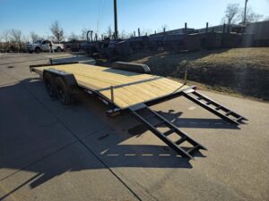 7×20 Wood Deck Car Hauler (2) 5200lb Axle w/ Brake and Ramps - Image 10