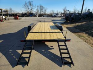 7×20 Wood Deck Car Hauler (2) 5200lb Axle w/ Brake and Ramps - Image 11