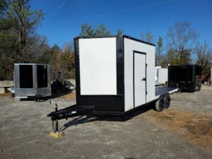 8.5′ X 20′ White With Blackout Hybrid Trailer (2) 7,000lb Axles - Image 3