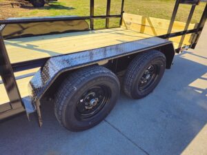 6.4×16 Straight Deck Tandem Utility Trailer 4.5ft Ladder Racks - Image 12