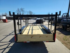 6.4×16 Straight Deck Tandem Utility Trailer 4.5ft Ladder Racks - Image 6