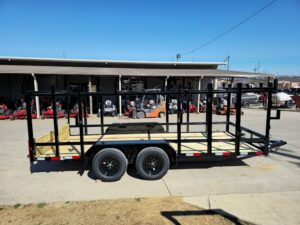 6.4×16 Straight Deck Tandem Utility Trailer 4.5ft Ladder Racks - Image 8