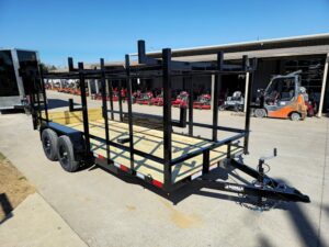 6.4×16 Straight Deck Tandem Utility Trailer 4.5ft Ladder Racks - Image 9