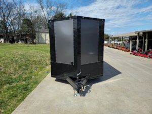 7×14 Charcoal V-Nose Enclosed Trailer (2) 3,500lb Axles Windows Elect & Blkout Pkg - Image 3