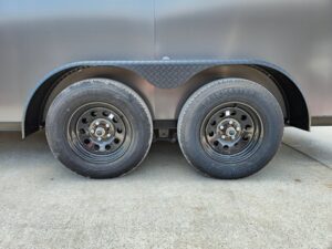 7×14 Charcoal V-Nose Enclosed Trailer (2) 3,500lb Axles Windows Elect & Blkout Pkg - Image 6