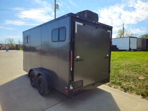 7×14 Charcoal V-Nose Enclosed Trailer (2) 3,500lb Axles Windows Elect & Blkout Pkg - Image 7