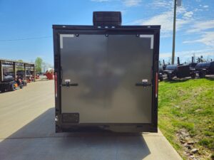 7×14 Charcoal V-Nose Enclosed Trailer (2) 3,500lb Axles Windows Elect & Blkout Pkg - Image 8