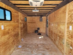 7×14 Charcoal V-Nose Enclosed Trailer (2) 3,500lb Axles Windows Elect & Blkout Pkg - Image 15