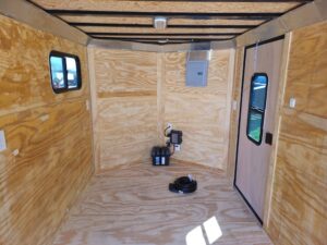 7×14 Charcoal V-Nose Enclosed Trailer (2) 3,500lb Axles Windows Elect & Blkout Pkg - Image 16