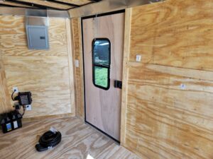 7×14 Charcoal V-Nose Enclosed Trailer (2) 3,500lb Axles Windows Elect & Blkout Pkg - Image 19
