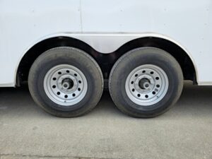 8.5×26 V-Nose White Enclosed Trailer (2) 7K Axles 50 AMP Electrical Package & Cabinets - Image 4
