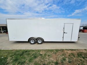 8.5×26 V-Nose White Enclosed Trailer (2) 7K Axles 50 AMP Electrical Package & Cabinets - Image 9