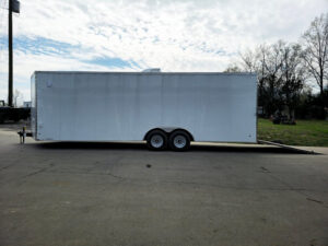 8.5×26 V-Nose White Enclosed Trailer (2) 7K Axles 50 AMP Electrical Package & Cabinets - Image 12