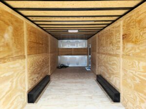 8.5×26 V-Nose White Enclosed Trailer (2) 7K Axles 50 AMP Electrical Package & Cabinets - Image 16
