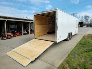 8.5×26 V-Nose White Enclosed Trailer (2) 7K Axles 50 AMP Electrical Package & Cabinets - Image 23