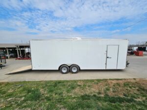 8.5×26 V-Nose White Enclosed Trailer (2) 7K Axles 50 AMP Electrical Package & Cabinets - Image 24