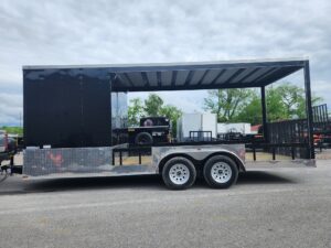 Enclosed Trailer 7′ X 20′ Black Hybrid Motorcycle Event - Image 3