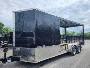 Enclosed Trailer 7′ X 20′ Black Hybrid Motorcycle Event