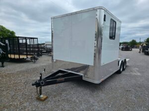 8.5′ X 20′ Custom White Hybrid Trailer With A/C and (2) 5,200lb Axles - Image 3