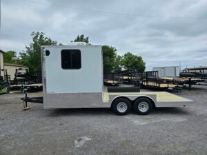 8.5′ X 20′ Custom White Hybrid Trailer With A/C and (2) 5,200lb Axles - Image 4