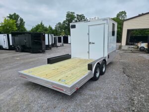 8.5′ X 20′ Custom White Hybrid Trailer With A/C and (2) 5,200lb Axles - Image 6