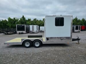8.5′ X 20′ Custom White Hybrid Trailer With A/C and (2) 5,200lb Axles - Image 7