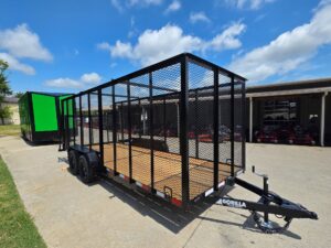 6.4×18 Debris Junk Trash Removal Leaf Trailer 6ft Mesh Sides (2) 3500lb Axles 7k GVWR