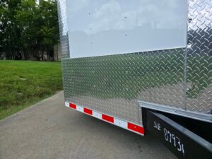 8.5×28 V Nose White Enclosed Trailer 7,000lb Axles Silver ATP - Image 9